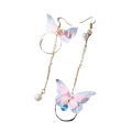 Carat Retro Asymmetric Butterfly Imitation Pearl Earrings Fashion Round Flower Brincos Long Statement Wings Earrings Jewelry. 