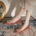 3119-10 Chinese Bridal Women's Show He Master Wedding Dress Bridesmaid Luxury Crystal High Heel Shoes Annual Conference.