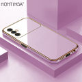 Hontinga for Tecno Spark 8 Pro Back Cover + Free Lanyard Luxury 6D Plating Frame Shiny Bling Case Soft Silicone Square Mobile Cover.