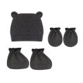 5pcs/lot Newborn Baby Cotton Beanies Hospital Hat and Mittens Set Solid Candy Color Stretchy Infant Warm Cap Gloves 0-1 Years Ol. 