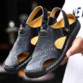 Summer Men's Sandals Men Leather Sandals Classic Roman Shoes Slipper Soft Outdoor Sneakers Beach Rubber Men Trekking Sandals.