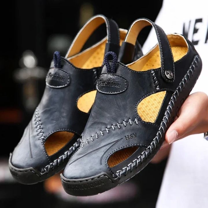 Summer%20Men's%20Sandals%20Men%20Leather%20Sandals%20Classic%20Roman%20Shoes%20Slipper%20Soft%20Outdoor%20Sneakers%20Beach%20Rubber%20Men%20Trekking%20Sandals%20-%20Image%206