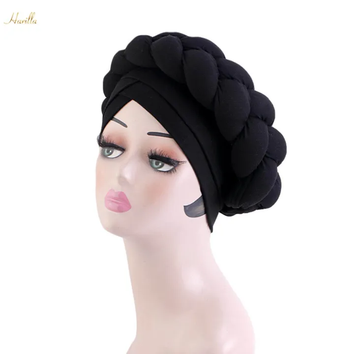 Women%20African%20Turban%20Head%20Wrap%20Headscarf%20Headwear%20Hair%20Headwrap%20Hat%20Beanie%20for%20Wet%20Black%20-%20Image%208