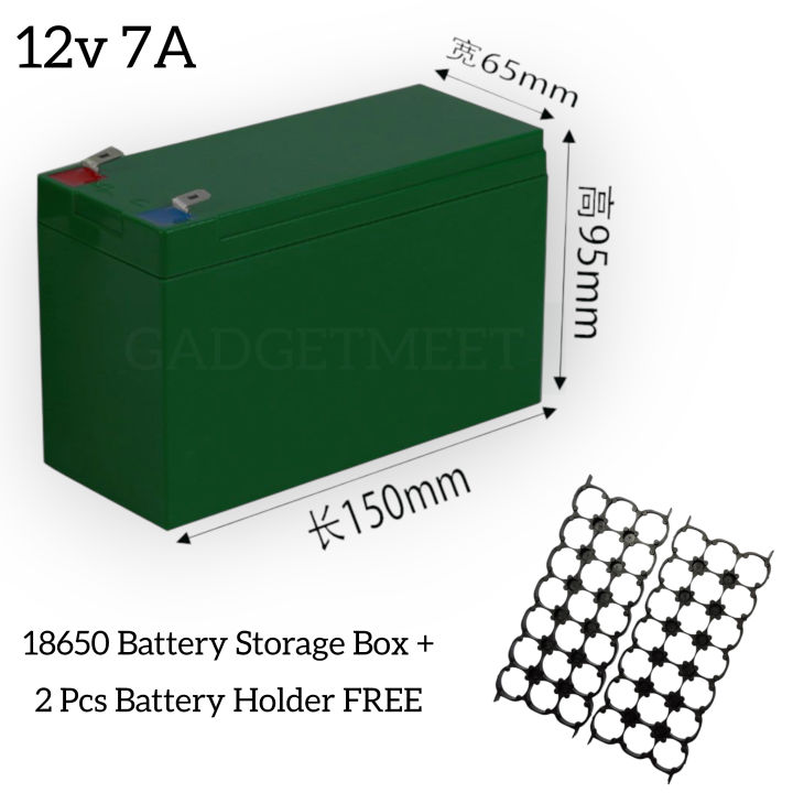 Diy 12V 7Ah 18650 Battery Storage Box Lithium Battery Case for DIY Battery Pack Ups