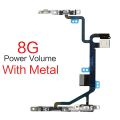 1pcs Power On Off Flex For iPhone 5 5S 6 6S 7 8 Plus X Volume Up Down Side Button Key Ribbon Flex Cable With Metal. 