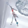 Blue Pink Jellyfish Keychain Jellyfish Phone Charm Star Phone Strap Y2K Beaded Long Tassel Keychain.