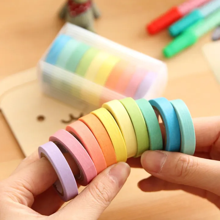 10%20Rolls%20Rainbow%20Washi%20Tape%20DIY%20Kids%20Stickers%20Masking%20Paper%20Set%20Solid%20Colored%20Painters%20Tape%20Students%20School%20Stationery%20Supplies%20-%20Image%204