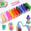 1 set 12 piece clay, Super Light Clay with 3 Tools, Air Drying Light Polymer Plasticine Modelling Handmade Educational Toy for baby.