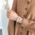 EB Women Fashion Retro Simple Chic Quartz Watch Leather Strap Rectangle Watch. 
