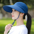 Hats ladies summer sunshade sunscreen mask covers the whole face with UV protection large brim construction site tea picking sun hat.