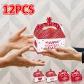 12x Valentine's Day Treat Boxes Portable Paper Box for Dessert Cookie Sweets. 