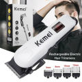 Kemei KM-809A Digital Electric Rechargeable Professional Hair Clipper Trimmer. 