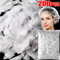 100/200pcs Disposable Shower Cap Elastic Plastic Waterproof Shower Hair Caps for Spa Salon Beauty Hair Hats Bathroom Supplies. 