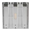 CHUANGDIAN Manual Soap Dispensers with Double Sided Foam Tape Wall-mounted Three Chamber Shampoo Box Shampoo Shower Gel Liquid Soap Dispensers Rest Room Washroom Toilet Soap Dispenser & Holder 200ml*3.