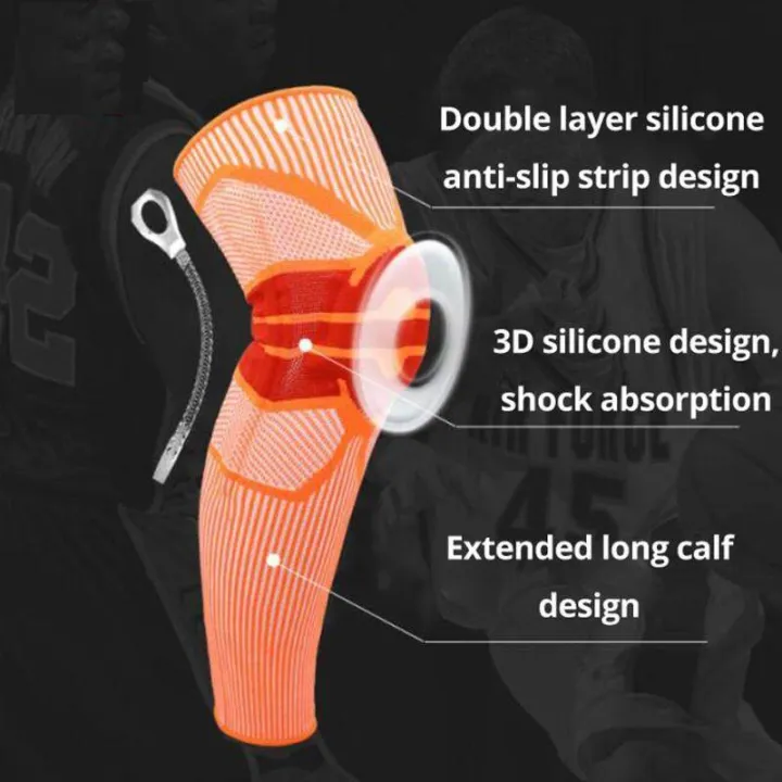 Yoomee%201%20Pcs%20Nylon%20Sports%20Silicone%20Long%20Basketball%20Knee%20Pads%20Crashproof%20Patella%20Support%20Sports%20Fitness%20Volleyball%20Soccer%20Leg%20Sleeve%20Kneepad%20Protection%20Pressure%20Protection%20-%20Image%205