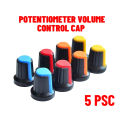 Shaft Hole Plastic Potentiometer Amplifier Knob 6mm Sound Cap Volume Control - WH148 - 5Pcs.