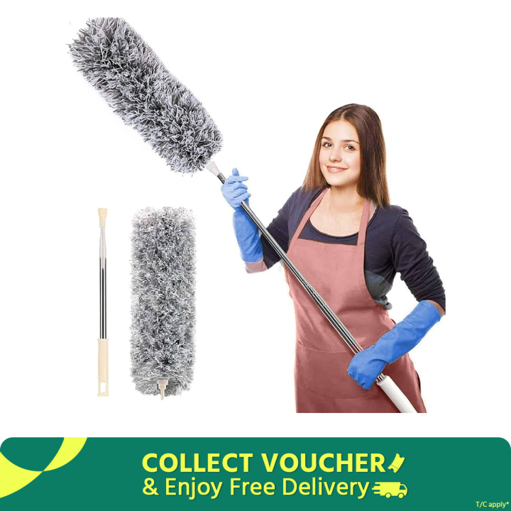 Adjustable Soft Microfiber Feather Duster Anti Static Dust Extend Handle Household Dusting Brush Cleaning Tools