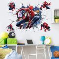 Creative Spiderman wall Sticker For Kid Room Baby Boy Bedroom Self-adhesive Home Murals Decoration PVC Decals Avenge Poster.