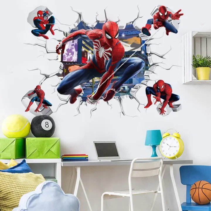 Creative%20Spiderman%20wall%20Sticker%20For%20Kid%20Room%20Baby%20Boy%20Bedroom%20Self-adhesive%20Home%20Murals%20Decoration%20PVC%20Decals%20Avenge%20Poster%20-%20Image%206