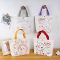 Fashion Work Pouch Shopping Bag Cartoon Print Girl Handbag Schoolbag Shoulder Bag Canvas Tote Bag. 