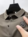 High end fashion M letter embroidered short sleeve polo shirt for men 2023 summer ice silk breathable T-shirt for men casual top.