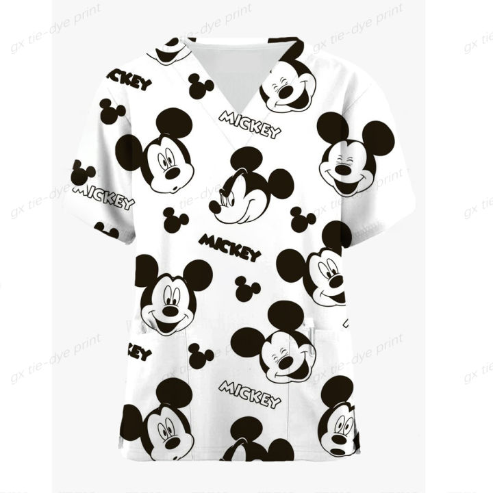 Disney%20Mickey%20Stitch%20Print%20%E2%80%8Bmedical%20uniforms%20women%20Nurse%20Accessories%20Clinical%20Uniform%20Dentist%20work%20blouse%20vet%20spa%20Scrub%20Tops%20%EF%BB%BF%20-%20Image%203