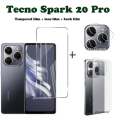 Tecno Spark 20 Pro Tempered Glass Tecno Spark 20C Screen Protector Tecno Spark 20 Full Cover Screen Matte Privacy Glass 3In1 Carbon fiber back film. 
