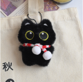 New Hand-made Big-eyed Black Cat Plush Doll, Pendant, Bag Hanging Ornaments.