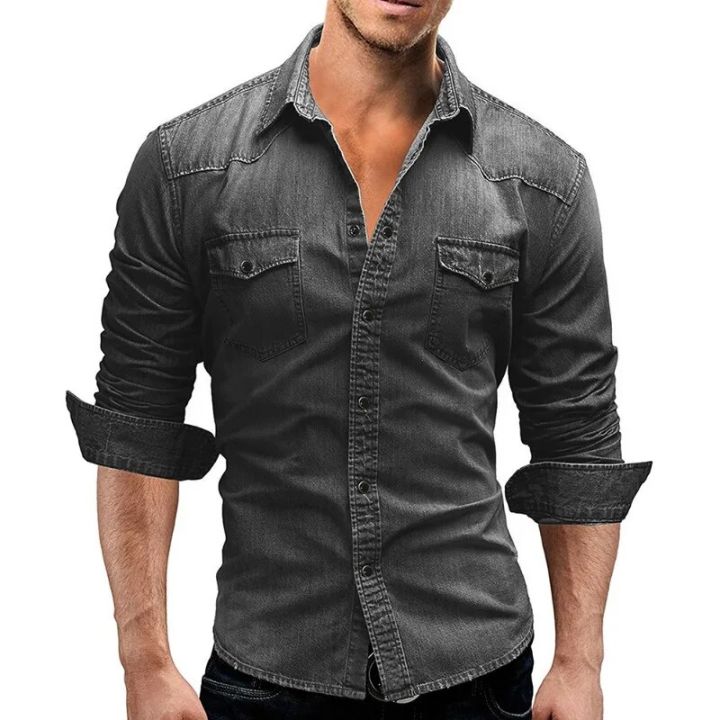 Men's%20Slim%20Fit%20Casual%20Long%20Sleeve%20Shirt%20Fashion%20Motorcycle%20Long%20Sleeve%20Coat%20European%20and%20American%20Vintage%20Denim%20Shirt%20-%20Image%204
