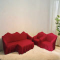 3+1+1 Turkey Sits Furniture Protective wooden model Sofa Cover Maroon Color.