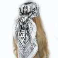 Silk Scarf Scarftop Headwraps For Women Vintage Four Seasons Hair Scarve 90*90cm Hijab Foulard Bandana Femme Headscarf. 