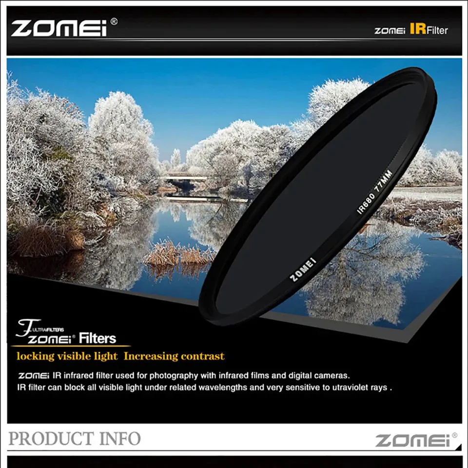 Zomei Infrared IR filter 680nm 720nm 760nm 850nm 950nm IR filter