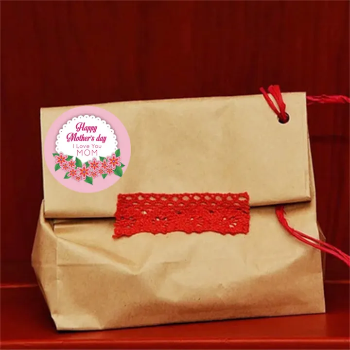 Tag%20Sticker%20Kraft%20Paper%20Happy%20Birthday%20Gift%20Tag%20Hangtag%20500%20Pieces%20Round%20Happy%20Mother's%20Day%20Gift%20-%20Image%202