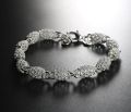 Ladies Bracelet Sliver Plated Chain Women Luxury Silver Wedding Bangles Fine Jewelry - Bracelets for Women.