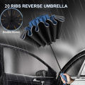Men Women Umbrella Fully Automatic Reverse Folding Umbrella with Windproof Reflective Stripe UV Umbrellas Moonlight Shines. 