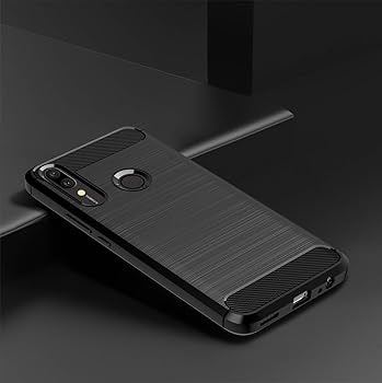 For Huawei P smart 2019 Back Cover Spigen Carbon Faiber Silicone Fit Designed Soft Gel Rubber Shockproof Back Case Phone Back Cover (Back Case Cover For Smartphone)