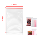 100 Piece Zip/Zipper Lock Poly Bag- 3X4 inch. For Women/wed/gift Jewelry Packaging Display Food.