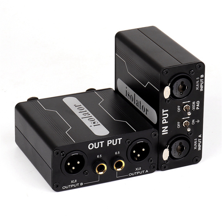 TWEXQNY 4X GX200 Audio Isolator Dual-Channel 6.5 XLR Mixer Audio Isolator Current Sound Noise Mixer Microphone Common Ground