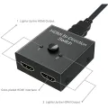【VisioN Shop】HDMI Splitter, HDMI Bidirectional 2 Input to 1 Output in to 2 Out, 1080P Passthrough HDMI Switcher. 