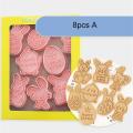 8pcs/10pcs Easter Cookie Cutters Cute Rabbit Egg Cookie Mold Biscuit Cutter 3D Cartoon Bunny Baking Tools Easter Party Decoration. 