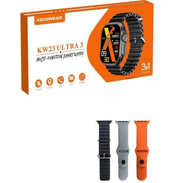 KEQIWEAR%20KW23%20ULTRA%203%20SMART%20WATCH%20WITH%20THREE%203%20STRAPS%20BAND%20WIRELESS%20CHARGING%20-%20Image%203