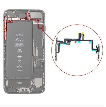 iPhone 7 Plus Power Volume Button Control Switch On/Off + Flash Light + Mic + Mute Connector Flex Cable