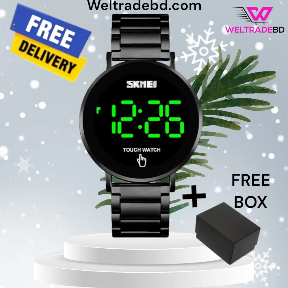 New Skmei Luxury Watch Men's Led Touch Screen Stainless Steel