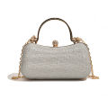 Gold Bag Unique Hand Handle New Fashion Chain 2024 Summer Handbag Banquet Bag One Shoulder Crossbody Outlet.