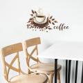 Personalized Creative Coffee Cup Cafe Background Landscaping Decorative Wall Stickers Wholesale Self-adhesive Wall Stickers.