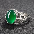 Women Ring Adjustable Green Agate Rings for Men. 