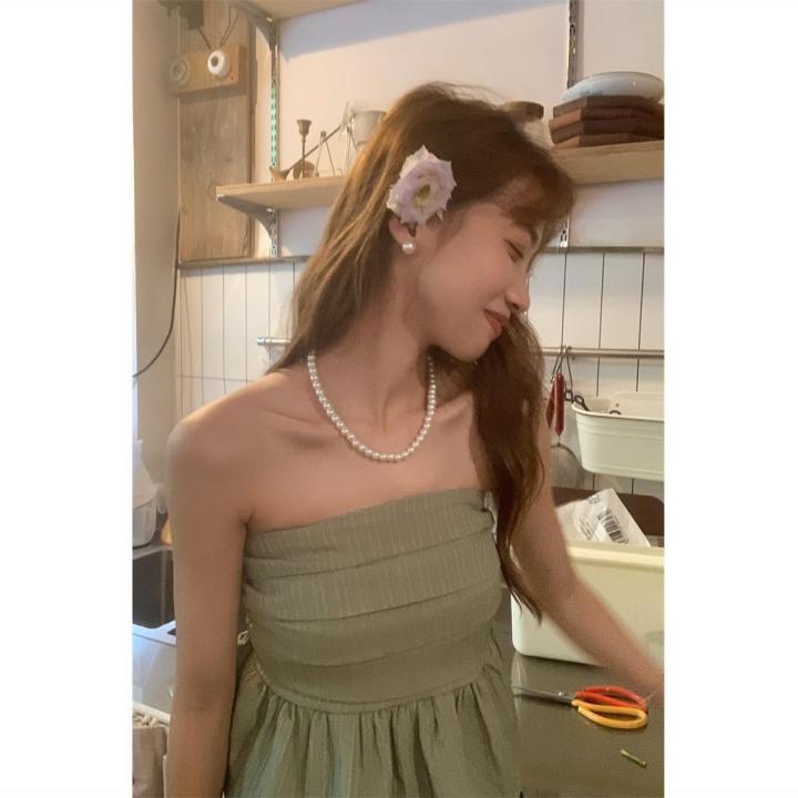 2023Summer%20Temperament%20Pure%20Desire%20Chic%20off-Shoulder%20Pleated%20Tube%20Top%20Outer%20Wear%20Inner%20Wear%20Ruffled%20Shirt%20-%20Image%206