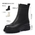Online Influencer Martin Boots Female Skinny Boots2022New Popular Spring Fleece-Lined British Style All-Match Thick Bottom Elevator Ankle Boots. 