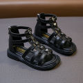 Girls roman sandals spring summer 2024 new korean fashion summer little girl studded high-top princess children's shoes.