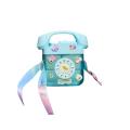 400ML Telephone Shape Water Bottle Plastic Water Bottle for Girls Kawaii Straw Bottle with Sticker Strap Children Outdoor Kettle. 